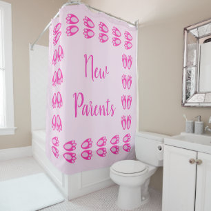 Cute Pink Baby Girl Bunny Feet Easter Custom Shower Curtain