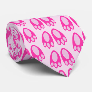 Cute Pink Baby Girl Bunny Feet Easter Patterned Tie