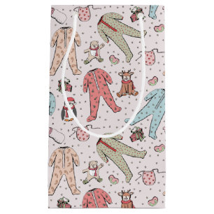 Cute Pink Baby Girl Christmas Small Gift Bag