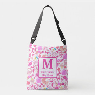 Cute Pink Baby Girl Nursery Pattern personalised Crossbody Bag