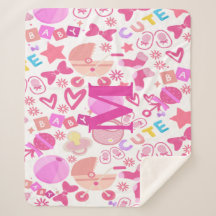 Cute Pink Baby Girl Nursery Pattern personalised