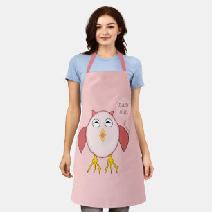 Cute Pink Baby Girl Owl Apron