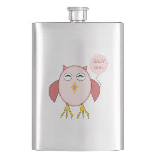 Cute Pink Baby Girl Owl Flasks