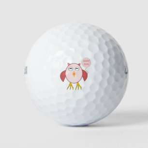 Cute Pink Baby Girl Owl Golf Ball