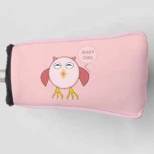 Cute Pink Baby Girl Owl Golf Putter Cover