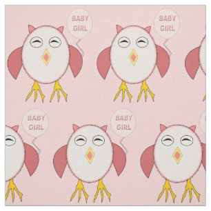 Cute Pink Baby Girl Owl Patterned Fabric