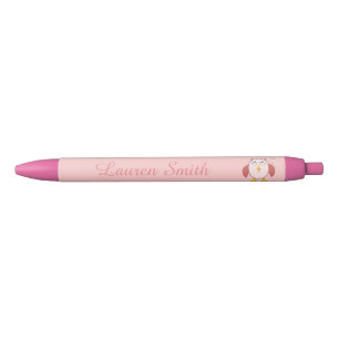 Cute Pink Baby Girl Owl Personalised Pen