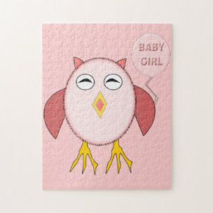 Cute Pink Baby Girl Owl Puzzle