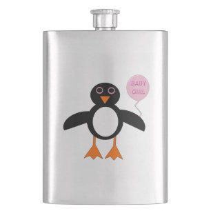 Cute Pink Baby Girl Pemguin Flasks