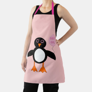 Cute Pink Baby Girl Penguin Apron