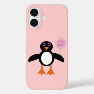 Cute Pink Baby Girl Penguin iPhone 16 Case