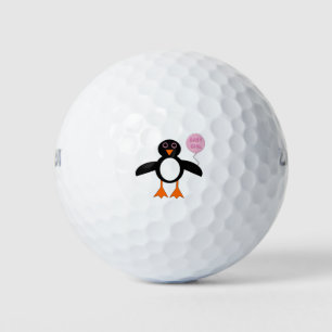 Cute Pink Baby Girl Penguin Golf Ball