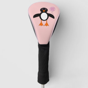 Cute Pink Baby Girl Penguin Golf Driver Cover