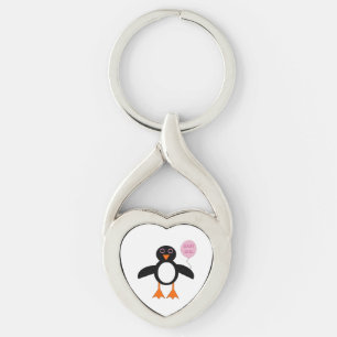 Cute Pink Baby Girl Penguin Keychain