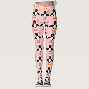 Cute Pink Baby Girl Penguin Leggings