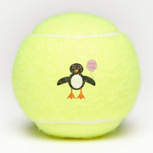 Cute Pink Baby Girl Penguin Tennis Balls