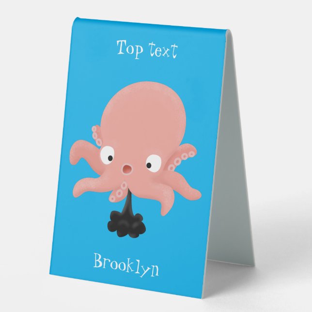 Cute pink baby octopus cartoon humour (Front)