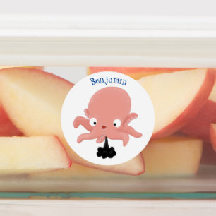 Cute pink baby octopus cartoon humour