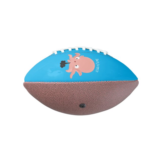 Cute pink baby octopus cartoon humour american football (Rotated 270)