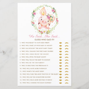 Cute Pink Baby Pig Piglet He Said She Said Game