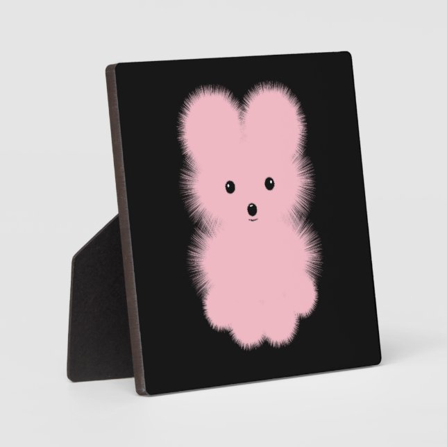 CUTE PINK BABY POMERANIAN DOG ILLUSTRATION PLAQUE (Front)