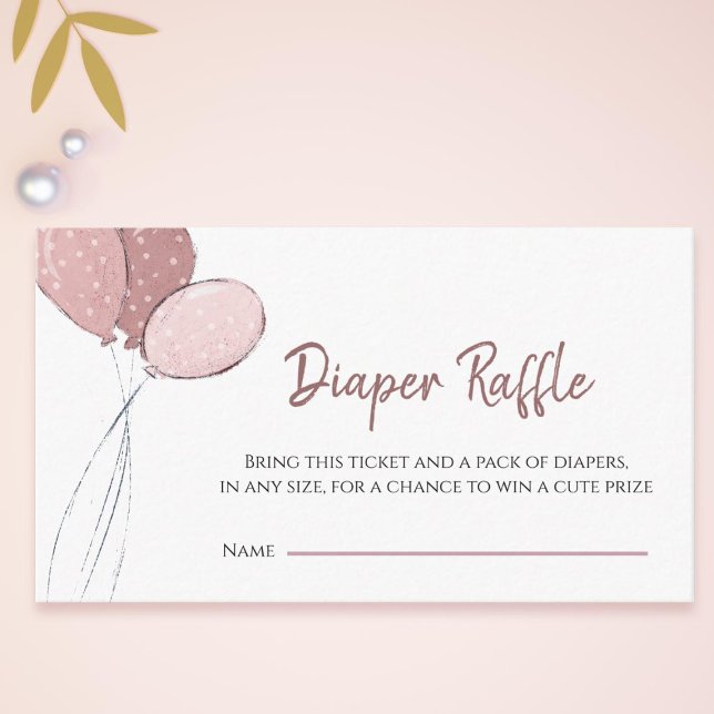 Cute Pink Baby Shower Diaper Raffle  Enclosure Card (Creator Uploaded)