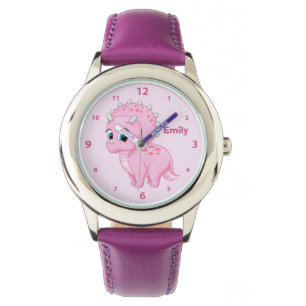 Cute Pink Baby Triceratops Dinosaur Watch