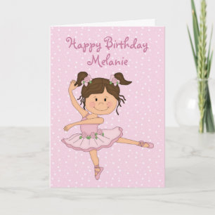 Cute Pink Ballerina 1 Birthday Card