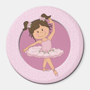 Cute Pink Ballerina 4 Custom Name Magnet