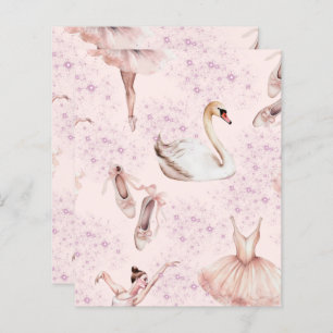 Cute Pink Ballerina Dance Scrapbook Paper 