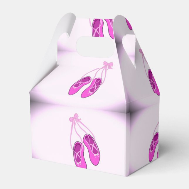Cute pink ballerina shoes favour box (Front Side)