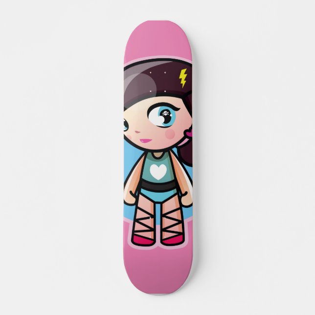 cute pink ballerina skateboard (Front)