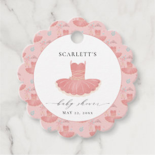 Cute Pink Ballerina Tutu Baby Girl Baby Shower  Favour Tags