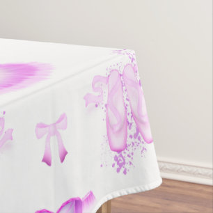Cute Pink Ballerina Tutu Ballet Tablecloth