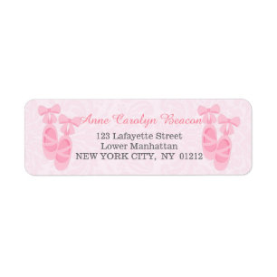 Cute Pink Ballet Shoes Damask Personalised