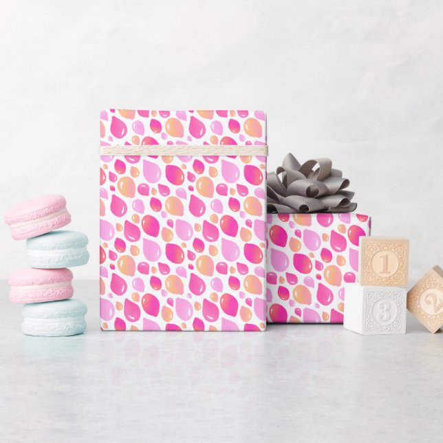 Cute Pink Balloon Girly Pattern  Wrapping Paper (Baby Shower)