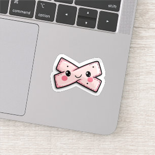 Cute Pink Band-Aid Decal for Scratches and Cracks