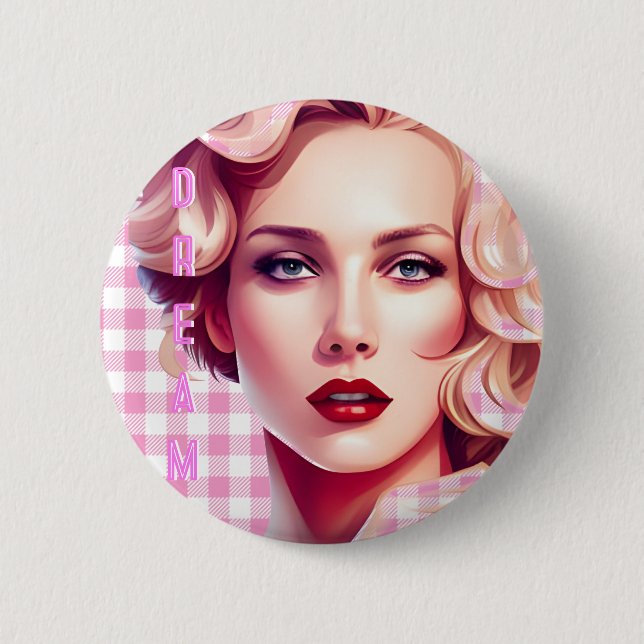 Cute Pink Barbs Dream 6 Cm Round Badge (Front)