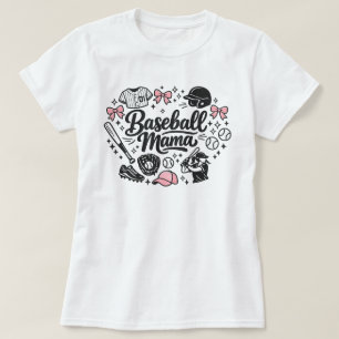 Cute Pink Baseball Mama T-Shirt - Stylish Game Day