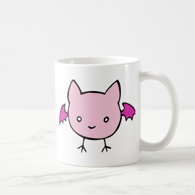Cute Pink Bat Coffee Mug (Right)