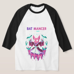 Cute Pink Bat Mancer Wizard Summoning Spooky Bats T-Shirt
