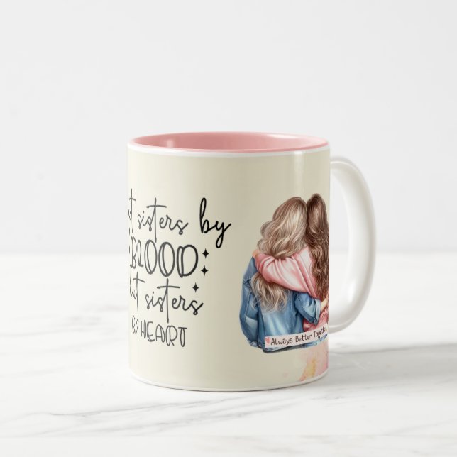 Cute Pink Best Friend Quote Two-Tone Coffee Mug (Front Right)