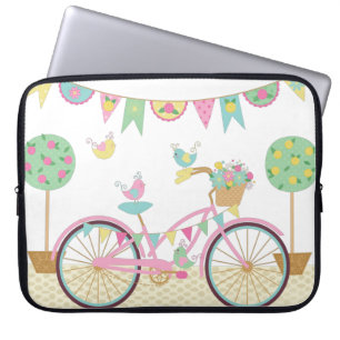 Cute Pink Bicycle Laptop Sleeve