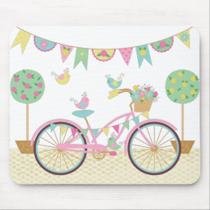 Cute Pink Bicycle Mouse Mat