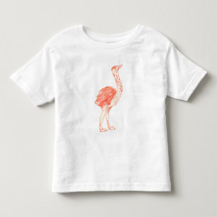 Cute Pink Bird Artistic Baby Ostrich Toddler T-Shirt