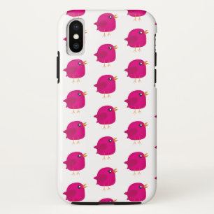 Cute Pink Birdy Illustration iPhone XS Case