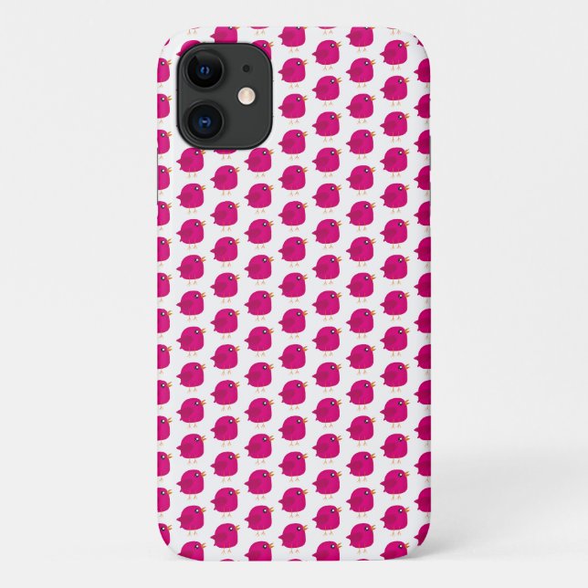 Cute Pink Birdy Illustration Case-Mate iPhone Case (Back)