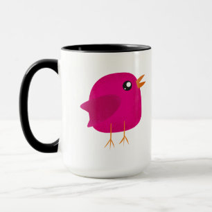 Cute Pink Birdy Illustration Mug