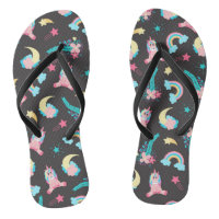 Cute Pink Black Unicorn Rainbow Floral Stars