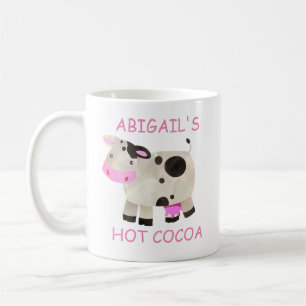 Cute Pink Black White Cow Hot Cocoa Coffee Mug